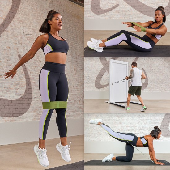 Centr's Fitness Kit biedt een complete oplossing voor een full body workout met weerstandsbanden, fitnesstubes, een yogamat en meer voor thuis of onderweg.