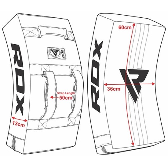 Veilig RDX kick pad stootkussen met gel en schuimrubber vulling voor optimale bescherming en comfort tijdens vechtsport training.