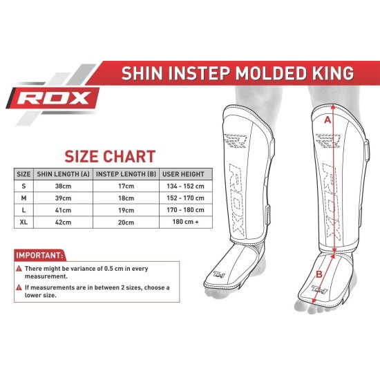 Lichte en duurzame RDX Sports scheenbeschermers met schokabsorberende technologieën voor optimale bescherming en comfort in de ring.