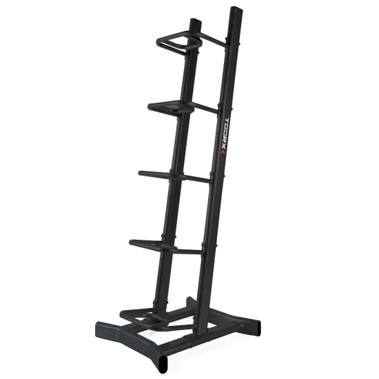 Veilig en efficiënt opbergen van powerbags met het Toorx RPF-B5 Powerbag Rek voor professionele gebruik in fitnessruimtes.