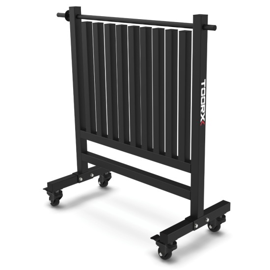 Kies de Toorx RMV-B vinyl dumbbell rack voor een stijlvolle en praktische opslagoplossing voor jouw dumbbells. Ideaal voor commerciële en thuisgebruik.