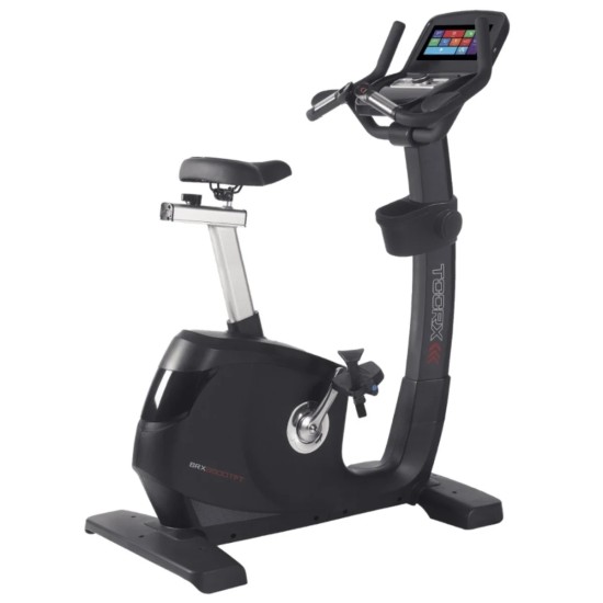 Professionele Toorx BRX 9500 ergometer met 10.1" TFT-touchscreen, 32 weerstanden en ingebouwde apps voor een optimale trainingservaring.