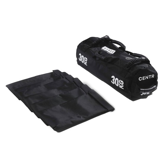 Centr x HYROX Sandbag van 30 kg, gemaakt van sterk Cordura® nylon, perfect voor intensieve workouts met antislip handgrepen.