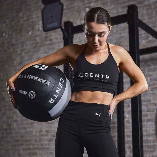 Verbeter je HYROX-prestaties met de Centr x HYROX Wall Ball 4KG, handgemaakt met slipvrij oppervlak en dubbel gestikte PVC voor optimale grip.