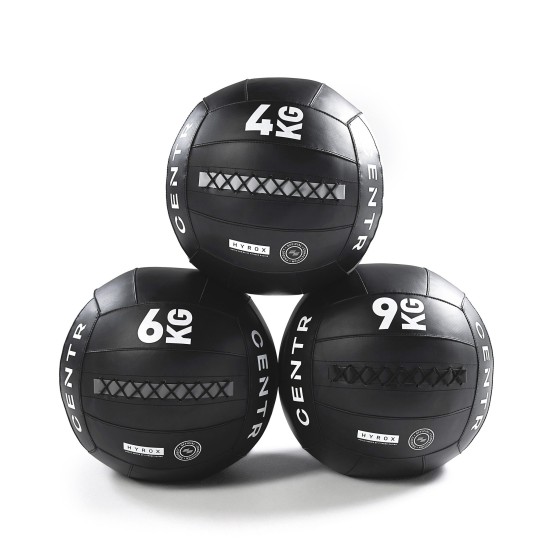Verbeter je HYROX-prestaties met de Centr x HYROX Wall Ball 9KG, gemaakt van stevig PVC met slipvrije grip voor langdurig gebruik.