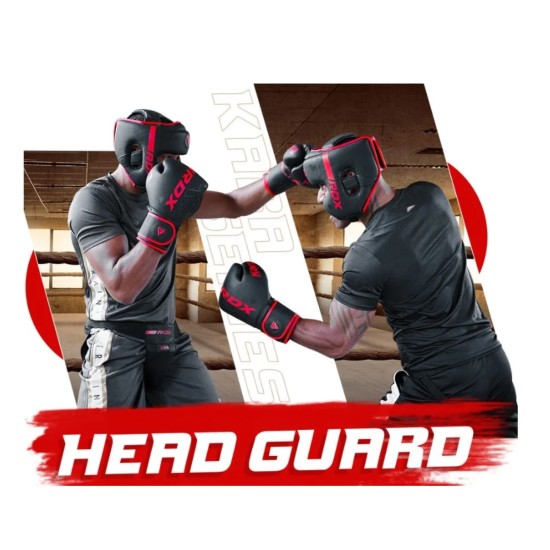 Ervaar ultieme bescherming met de RDX F6 Kara hoofdbeschermer, gemaakt van Maya Hide kunstleer met schokabsorberende technologie.