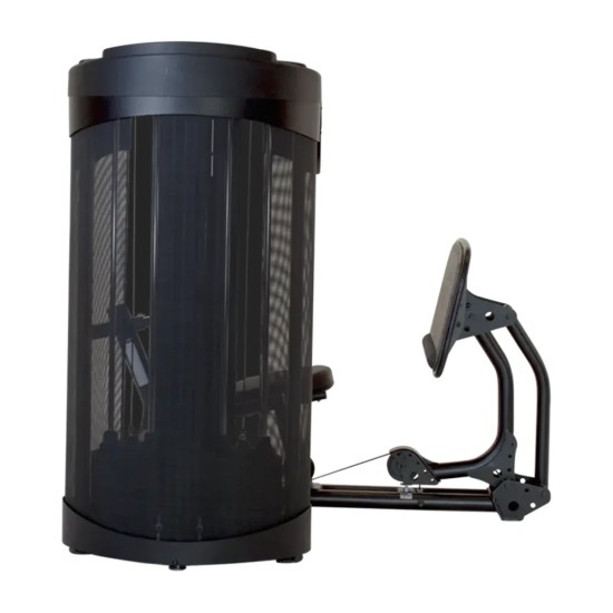 Effectieve leg press en calf press voor onderlichaamstraining met verstelbare zitting en 200 kg maximale belasting.