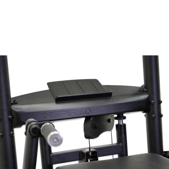 Multifunctioneel krachtstation voor pull-ups en dips, geschikt voor alle niveaus met een upgradebaar 45 kg gewichtsblok.