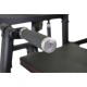Multifunctioneel krachtstation voor pull-ups en dips, geschikt voor alle niveaus met een upgradebaar 45 kg gewichtsblok.