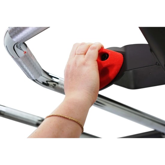 Multifunctioneel krachtstation voor pull-ups en dips, geschikt voor alle niveaus met een upgradebaar 45 kg gewichtsblok.