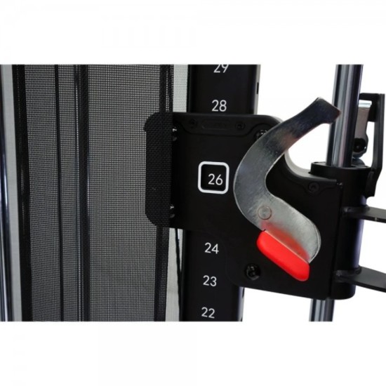 De Inspire SF3 Functional Trainer biedt een complete sportschoolervaring met gewichtstapels, Smith bar en accessoires voor thuisgebruik.