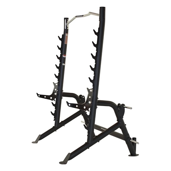 Kies voor het Inspire Squat Rek met geïntegreerde optrekstang, 270 kg belasting en 7 hoogtes. Perfect voor thuisgym oefeningen!