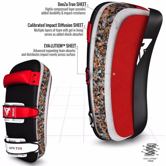 Ontdek de RDX Thai Kick Pad, ideaal voor Muay Thai training. Gemaakt van sterk Maya Hide leer, met gel en foam voor optimale bescherming.
