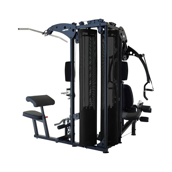 De Inspire M5 Homegym biedt unieke trainingsmogelijkheden met twee stations en verschillende accessoires voor optimale krachttraining.