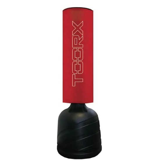 Ontdek de Toorx BOT-043 staande bokszak, verstelbaar in drie hoogtes, met water/zand basis voor stabiliteit. Ideaal voor boks trainingen thuis.