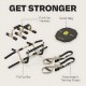 Centr's Strength Training Kit met push-up bars, optrekstang, suspension trainer en sandbag voor een volledige lichaamstraining.