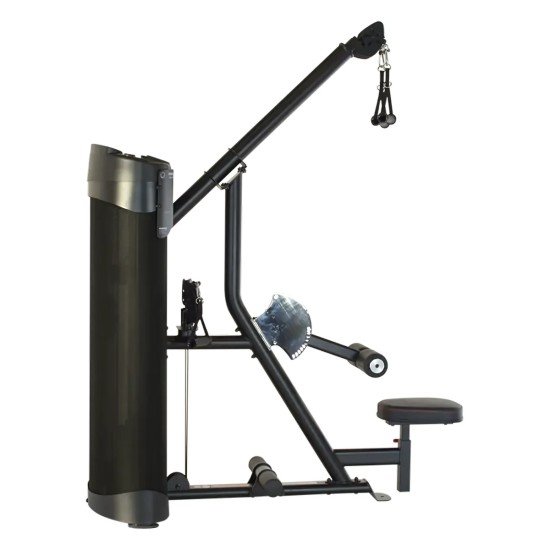 Inspire DUAL Station Lat + Low Row met 2 onafhankelijke gewichtenstapels, ideaal voor rugtraining in een compact en sportief ontwerp.