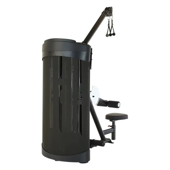 Inspire DUAL Station Lat + Low Row met 2 onafhankelijke gewichtenstapels, ideaal voor rugtraining in een compact en sportief ontwerp.