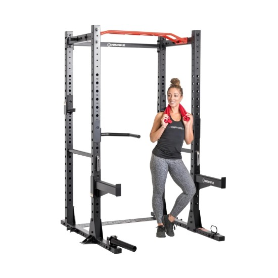 Inspire FPC1 Power Cage met stalen frame, multi-grip optrekstang en verstelbare dip bars. Geschikt voor een optimale training.