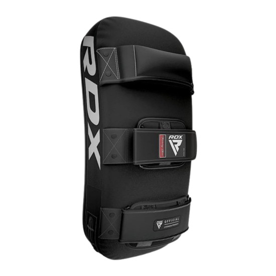 Krachtige RDX APR-T1 stootkussen, gemaakt van duurzaam Maya Hide™-leer, ideaal voor Muay Thai training met verstelbare pasvorm.