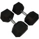 Robuuste Torque Hexagon Dumbbells met rubbercoating, verkrijgbaar in gewichten van 1 tot 50 kg. Ideaal voor diverse oefeningen met stevige grip.