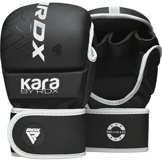 Ervaar de ultimate bescherming met RDX F6 KARA MMA Sparring Handschoenen, ideaal voor serieuze vechters. Verkrijgbaar in S/M en L/XL.