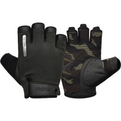 RDX Sports - Gym Gloves T2 - Half Finger Braun