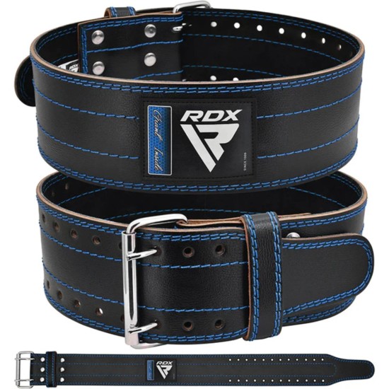RDX RD1 Powerbelt van 100% koeienleer met roestvrijstalen gesp, perfect voor powerlifting en andere trainingsroutines.
