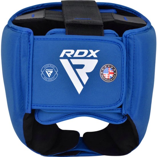 Ontdek de RDX Sports hoofdbeschermer met Kalix Skin-Maya Hide Leather, IMF-technologie en ademende stof voor optimale bescherming en comfort tijdens het boksen.