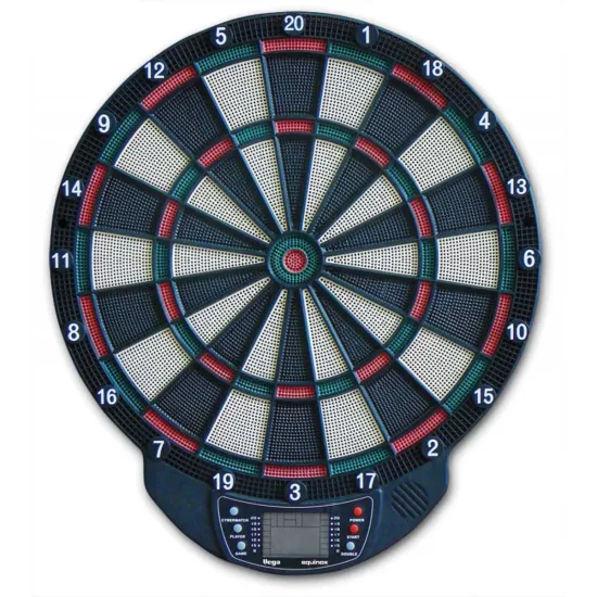 Ontdek het Garlando Equinox Vega elektronisch dartbord met 20 spellen, Double Bullseye en Cyber Match Feature. Perfect voor 1 tot 8 spelers.