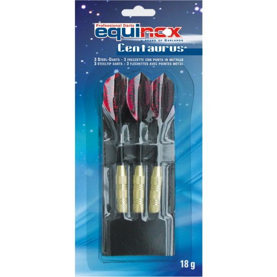 Op zoek naar dartpijlen? Deze Equinox Centaurus dartpijlen set van Garlando met handige draagtas en 18 gram is perfect voor onderweg.
