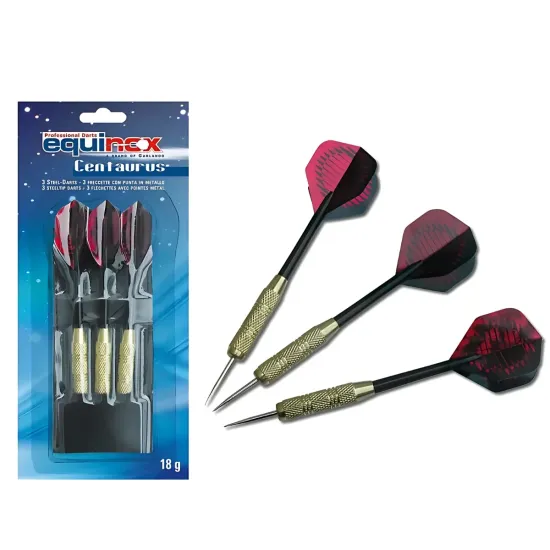 Op zoek naar dartpijlen? Deze Equinox Centaurus dartpijlen set van Garlando met handige draagtas en 18 gram is perfect voor onderweg.
