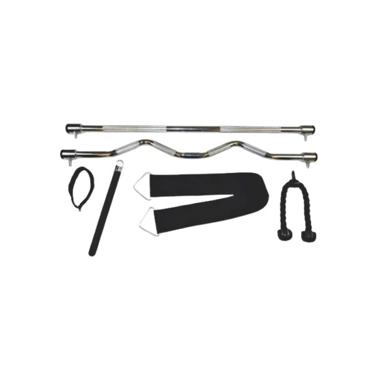 FT1 Accessoirepakket voor Inspire Functional Trainers met diverse accessoires zoals Straight Bar en Curl Bar. Beperkte garanties voor thuisgebruik en commercieel.