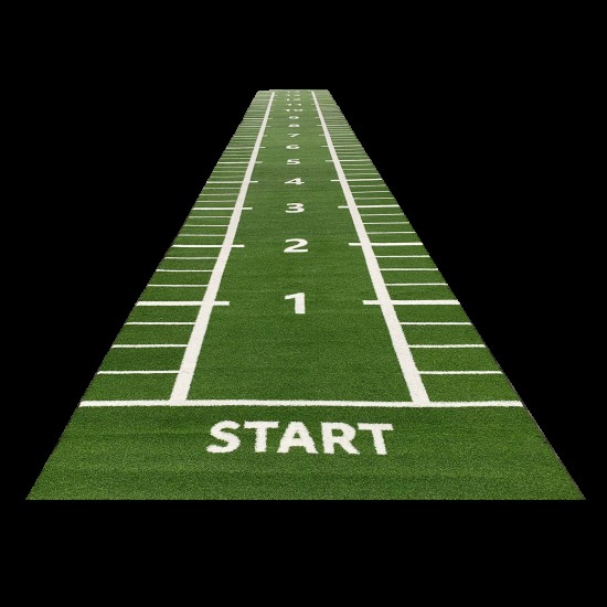 Hoge kwaliteit LMX1374 Sprinttrack 2 x 15m in groen. Geschikt voor intensief commercieel gebruik met hoge vezeldichtheid en brandwerend materiaal.