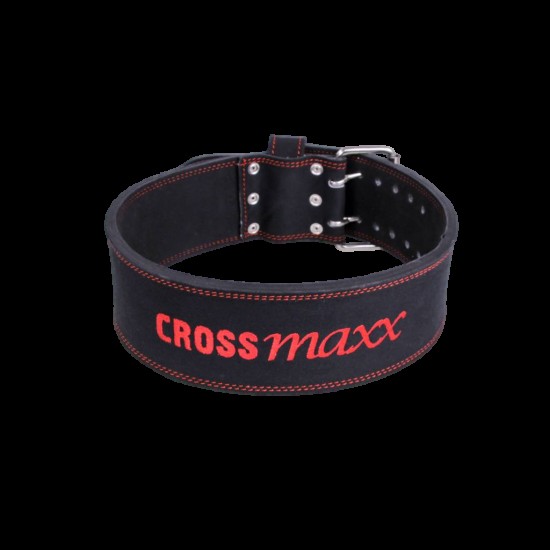 De Crossmaxx® LMX1811 Powerlifting belt is een sterke, zwart leren riem, beschikbaar in maten S tot XXL met een breedte van 10cm.