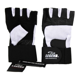 Fitness Handschoenen Leder Zwart / Wit Legend