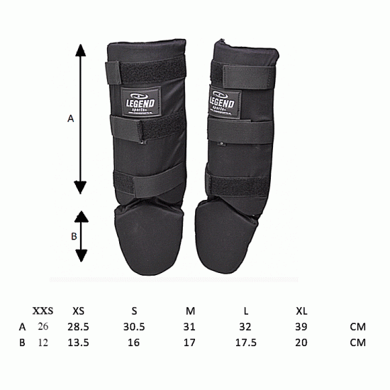 Scheenbeschermers Legend Fast  Zwart - Maat: XXXS