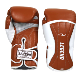 Bokshandschoenen leer Power Special Bruin - Maat: 10oz