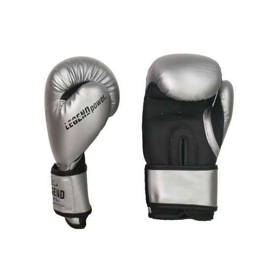 4-8 jaar Bokshandschoenen kind Zilver mat zwart