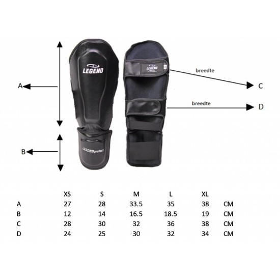 Scheenbeschermers Legend Best zwart/rood - Maat: S