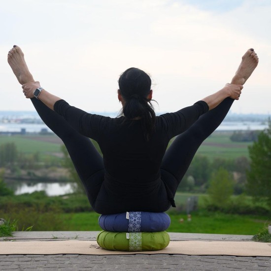 Meditatieset met  Kussen Zafu Maan Denim Baluw